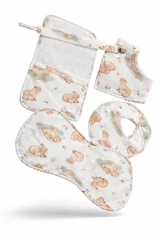 Kit de babitas, baberos y porta chupete.