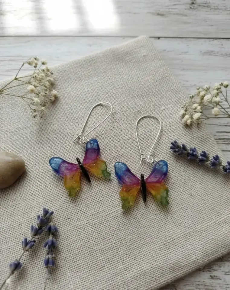 Caravanas mariposa multicolor