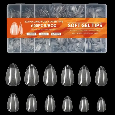 TIPS SOFT GEL - ALMENDRA CORTA 600 UNIDADES