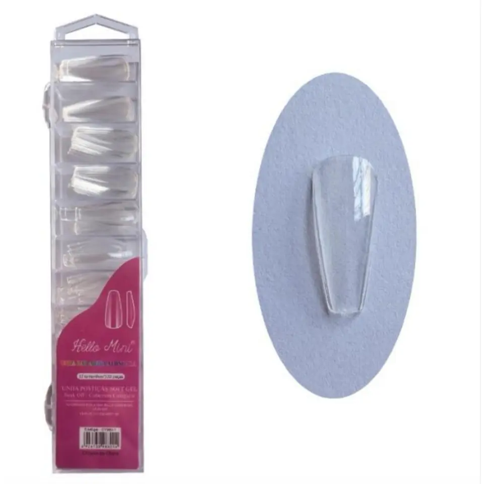 Tips para soft gel BALLERINA LARGA - Hello mini 120 unidades