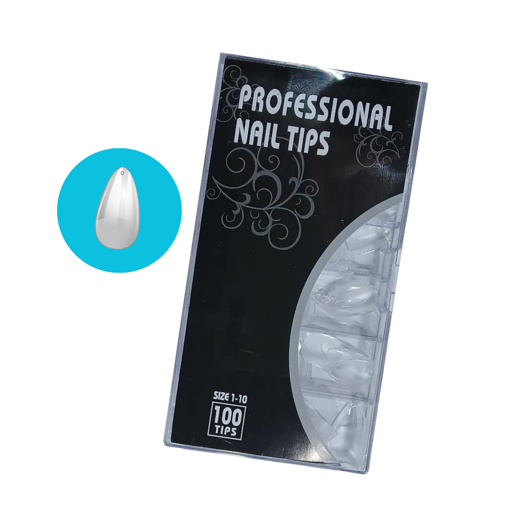 TIPS SOFT GEL x100uni, ALMENDRA PRE LIMADA