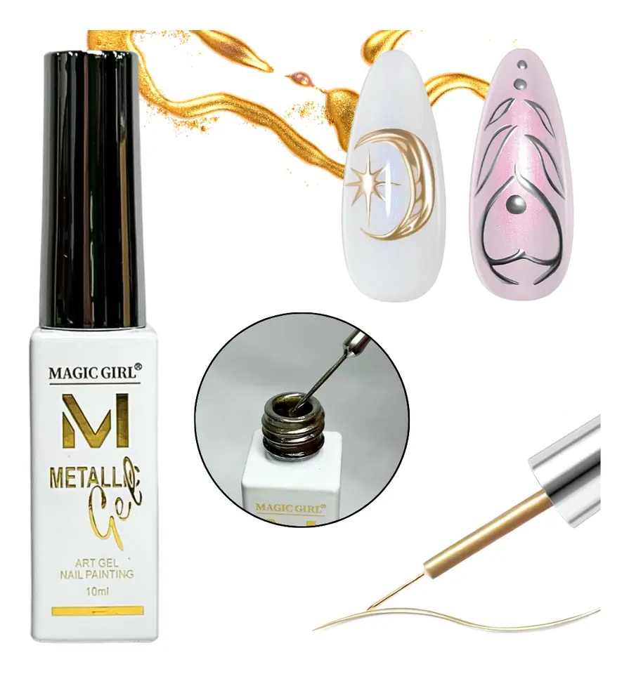 LINER METALLIC GEL PARA NAIL ART CROMO - MAGIC GIRL 10ml