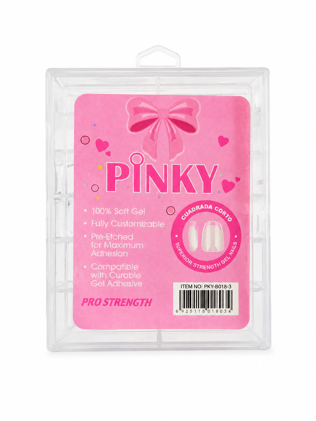 TIPS SOFT GEL CUADRADA CORTO - PINKY