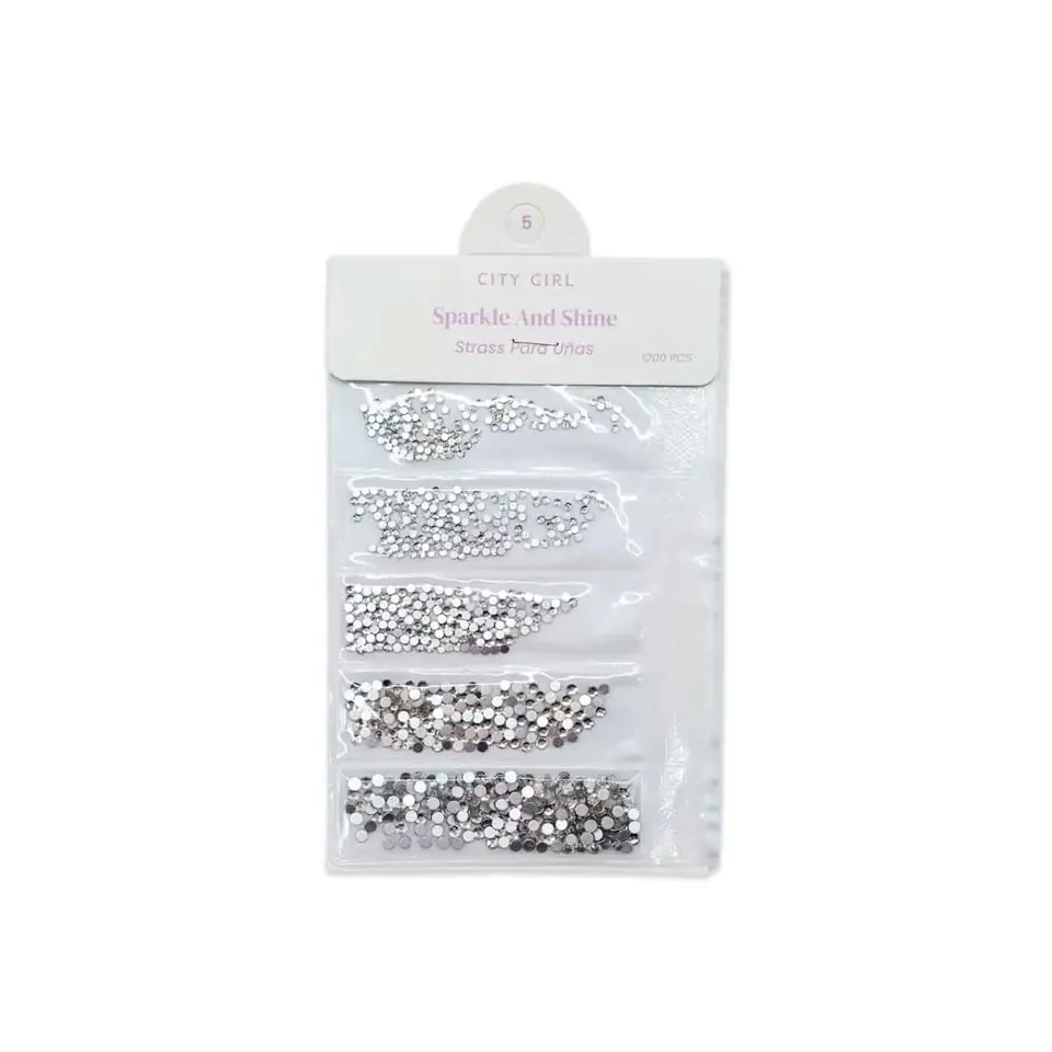 STRASS DECO PARA UÑAS PLATEADOS DISTINTOS TAMAÑOS - CITY GIRL