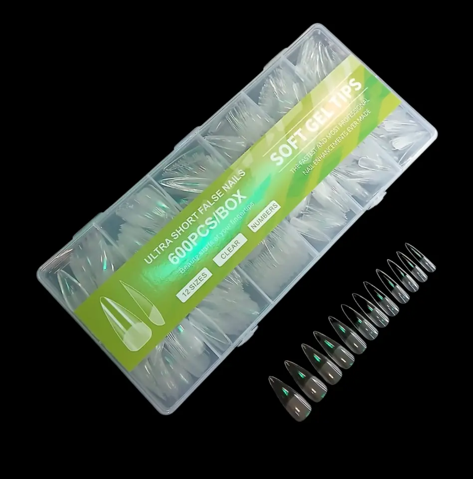 TIPS SOFT GEL STILETTO LARGO 600 unidades