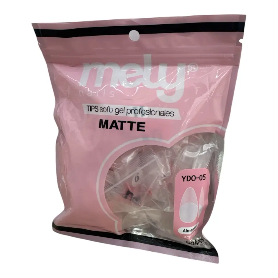 TIPS SOFT GEL MELY - 504 UNIDADES ALMENDRA MATTE