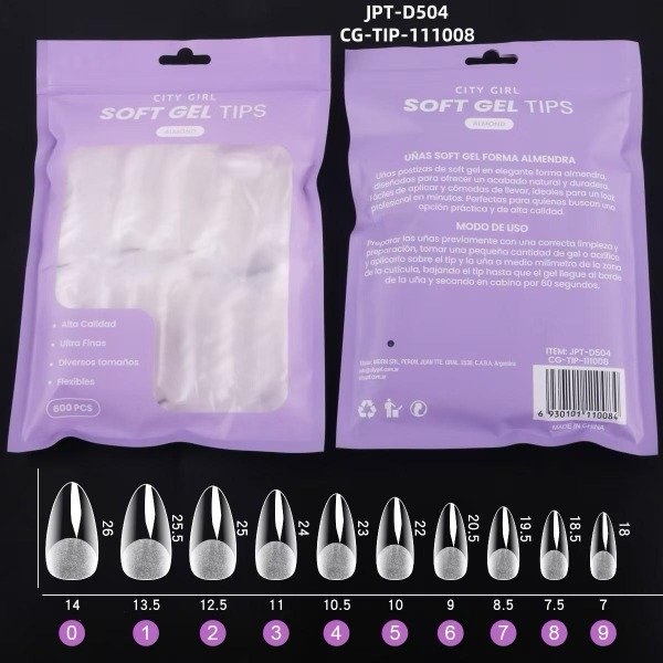 TIPS SOFT GEL - CITY GIRL ALMENDRA