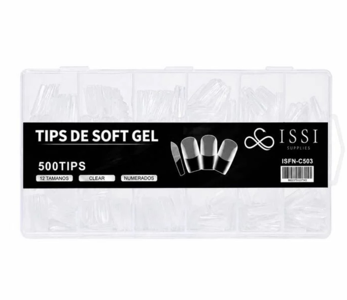 TIPS SOFT GEL PMMA CUADRADA MEDIA - ISSI SUPPLIES