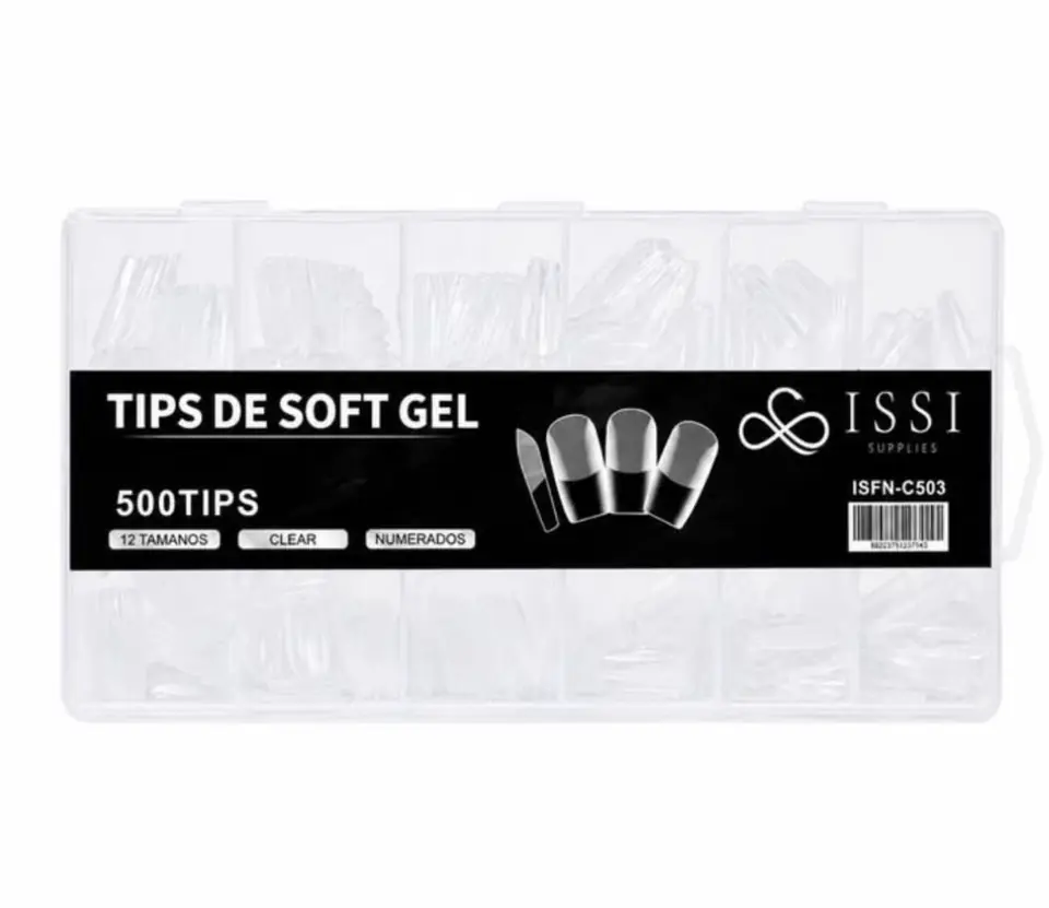 TIPS SOFT GEL PMMA CUADRADA MEDIA - ISSI SUPPLIES