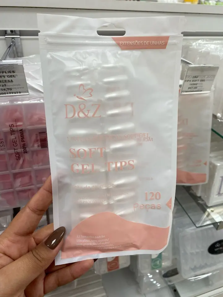 TIPS SOFT GEL MÉDIUM COFFIN - D&amp;Z 120 UNIDADES