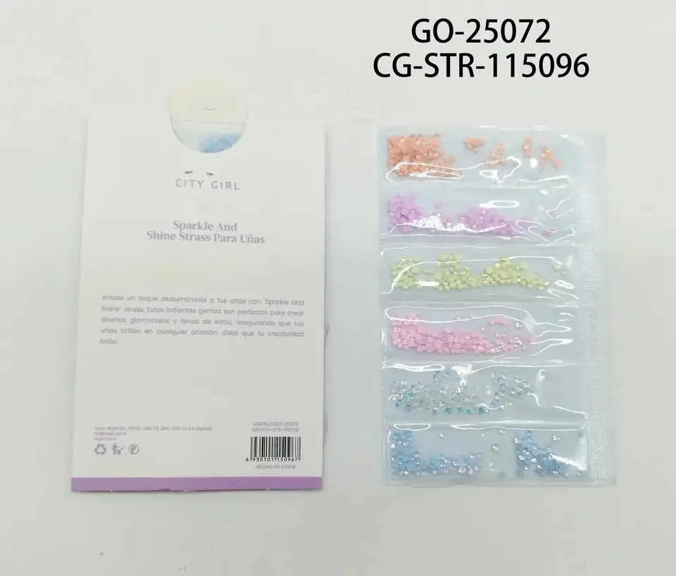 DECORACIÓN MIX DE STRASS OPALES DE COLORES PASTEL PARA UÑAS- city girl