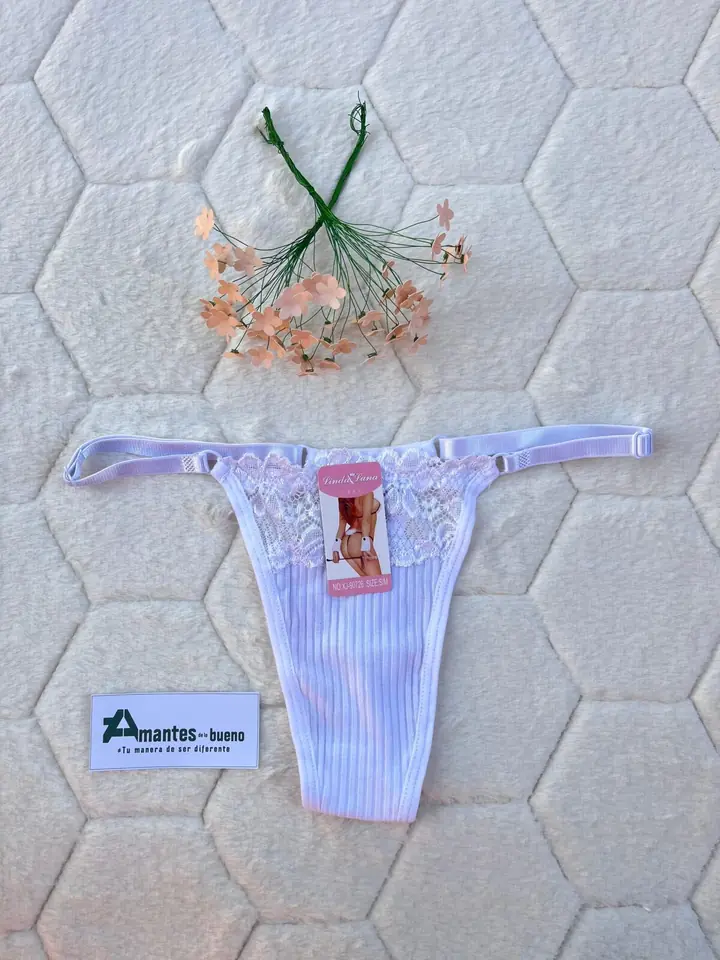 Tangas Regulables Algodón con Encajes (Varios Colores)