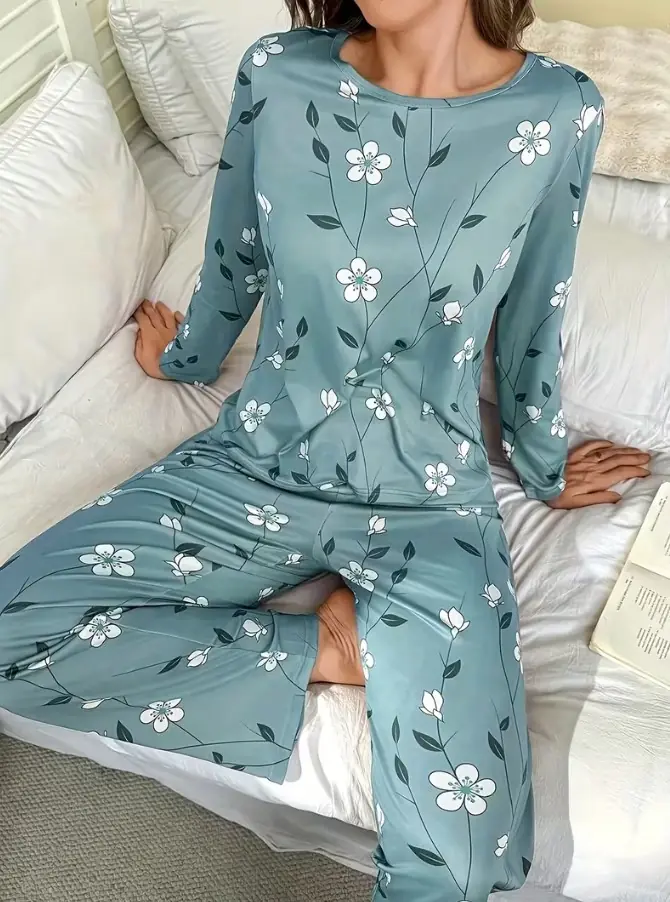 Pijama Modal Largo - Verde Agua