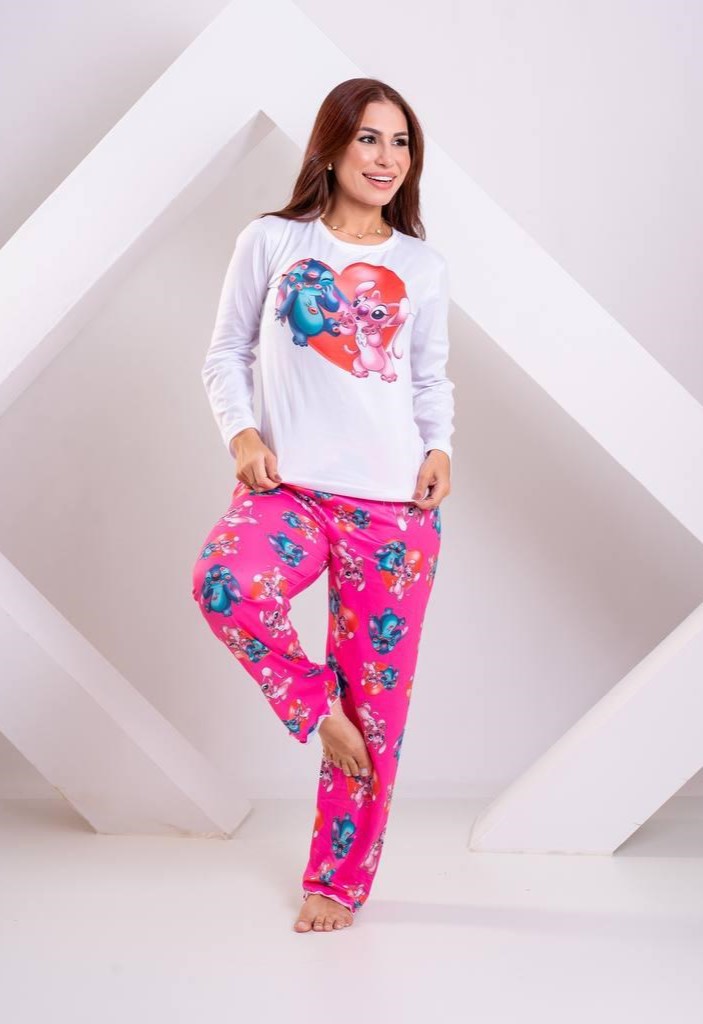 Pijama Modal Stitch Pantalón + Manga Larga