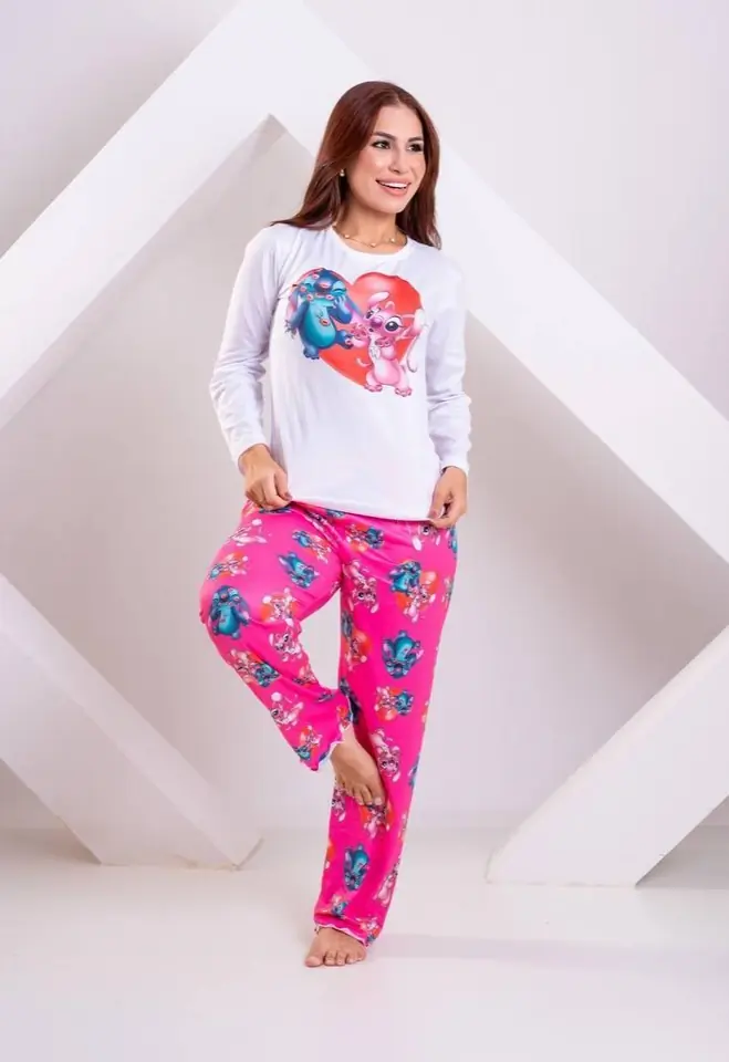 Pijama Modal Stitch Pantalón + Manga Larga