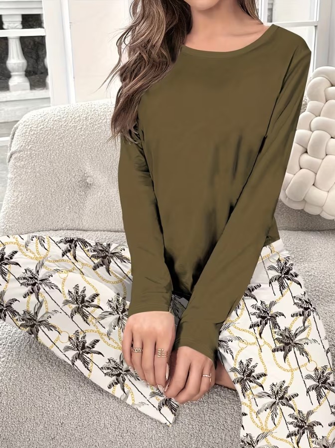 Pijama Modal Largo - Verde Militar