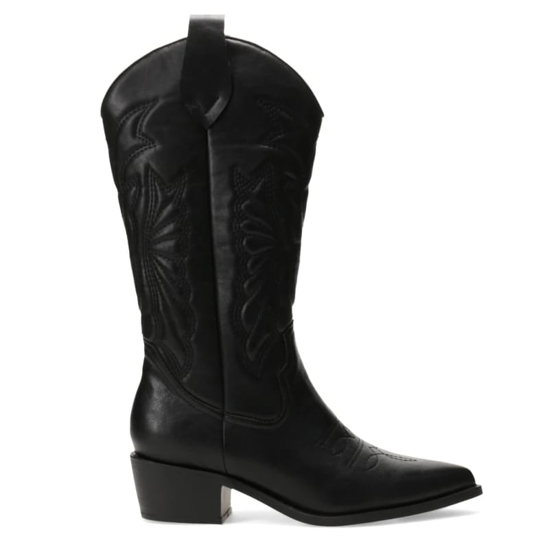 Bota Miss Carol EDNA tejana con diseño en la caña (negro)