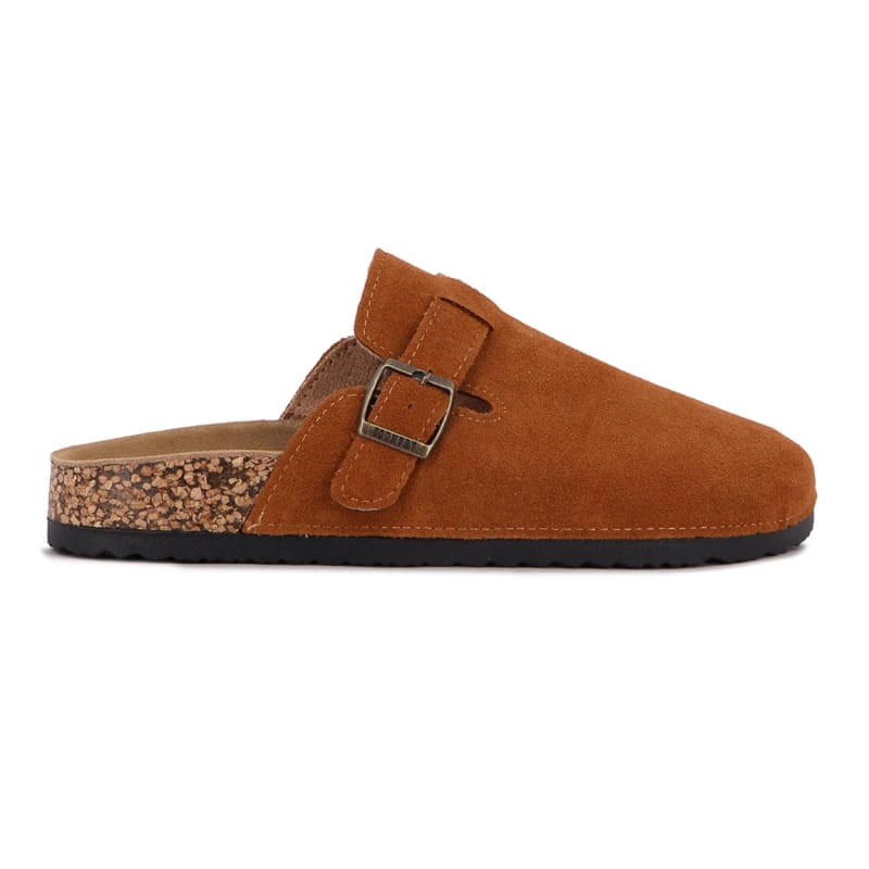 Zueco Country para dama una tira con hebilla (camel)
