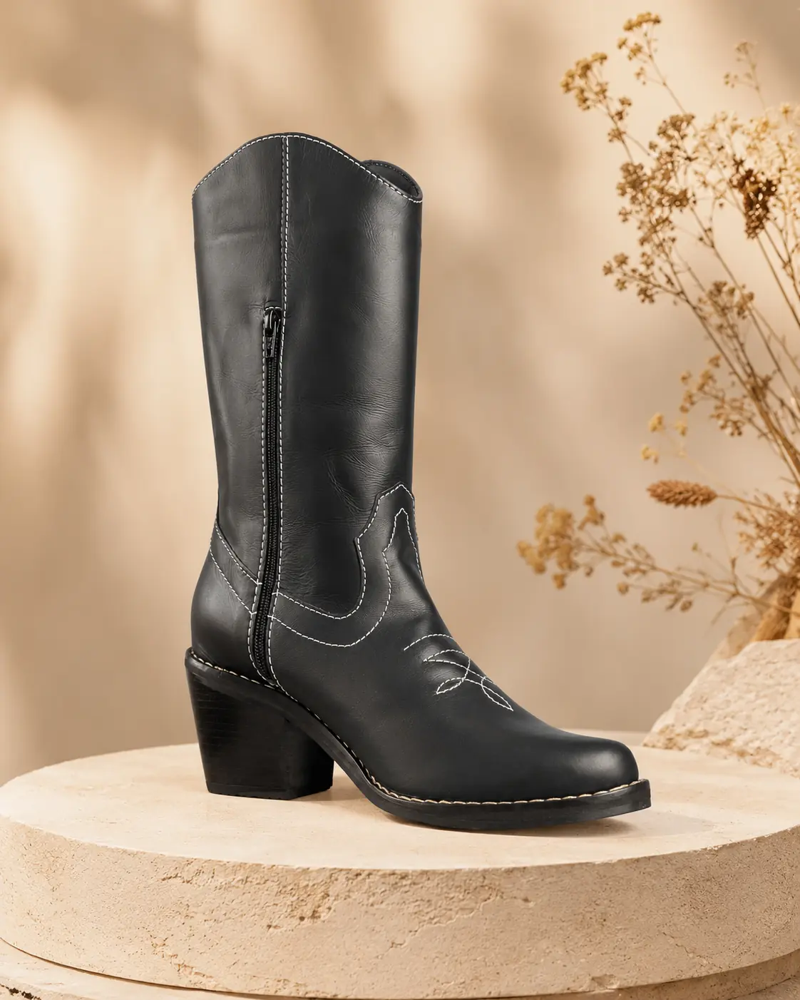 BOTA TEXANA CAÑA ALTA LORENZO ST – NEGRO