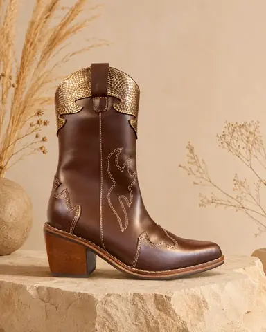 BOTA TEXANA CAÑA ALTA LORENZO J28 MARRON