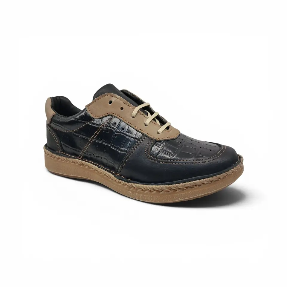CALZADO CASUAL ACORDONADO LOMBARDINO YUTE NEGRO