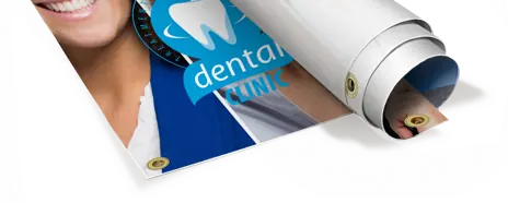 Banner en lona 150cm x 60cm con 8 ojales.