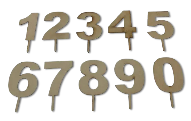 Números en mdf de 3mm