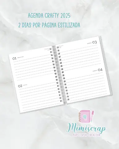 AGENDA 2 DIAS POR PÁGINA - CRAFTY ESTILIZADA