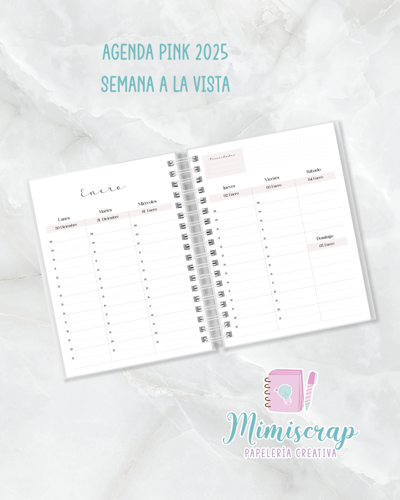 AGENDA SEMANA A LA VISTA - PINK