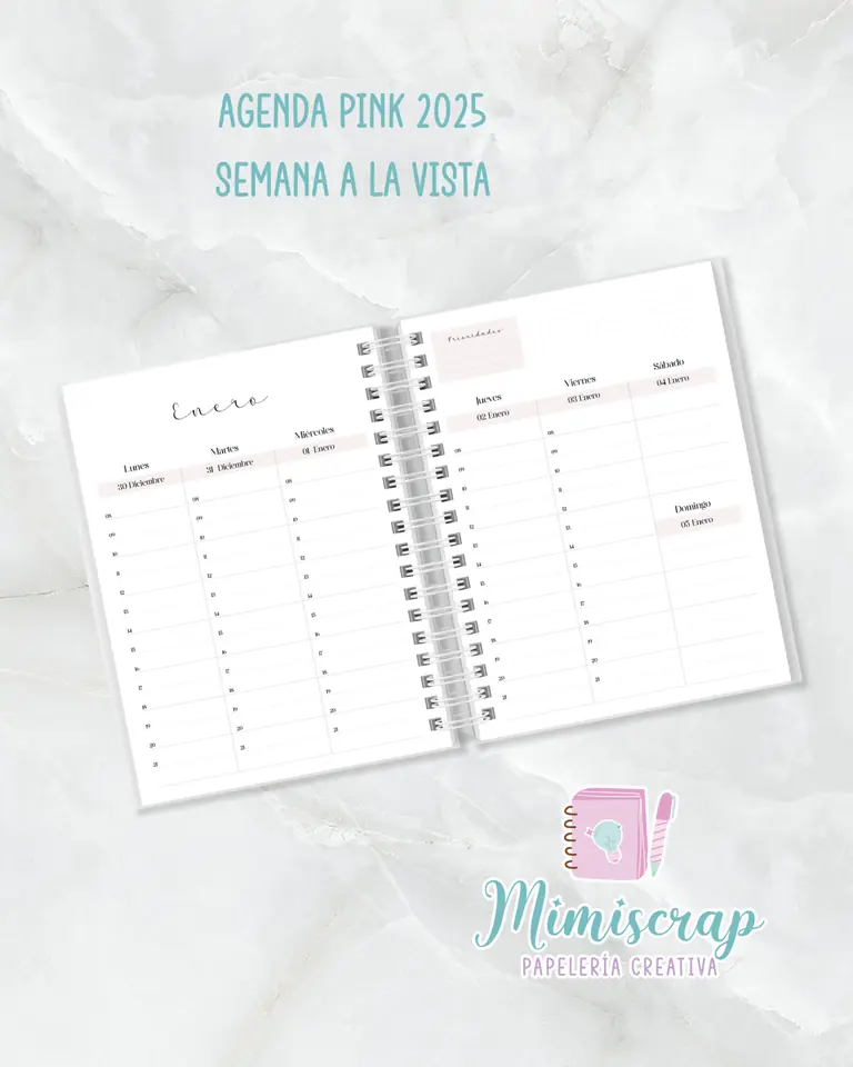AGENDA SEMANA A LA VISTA - PINK