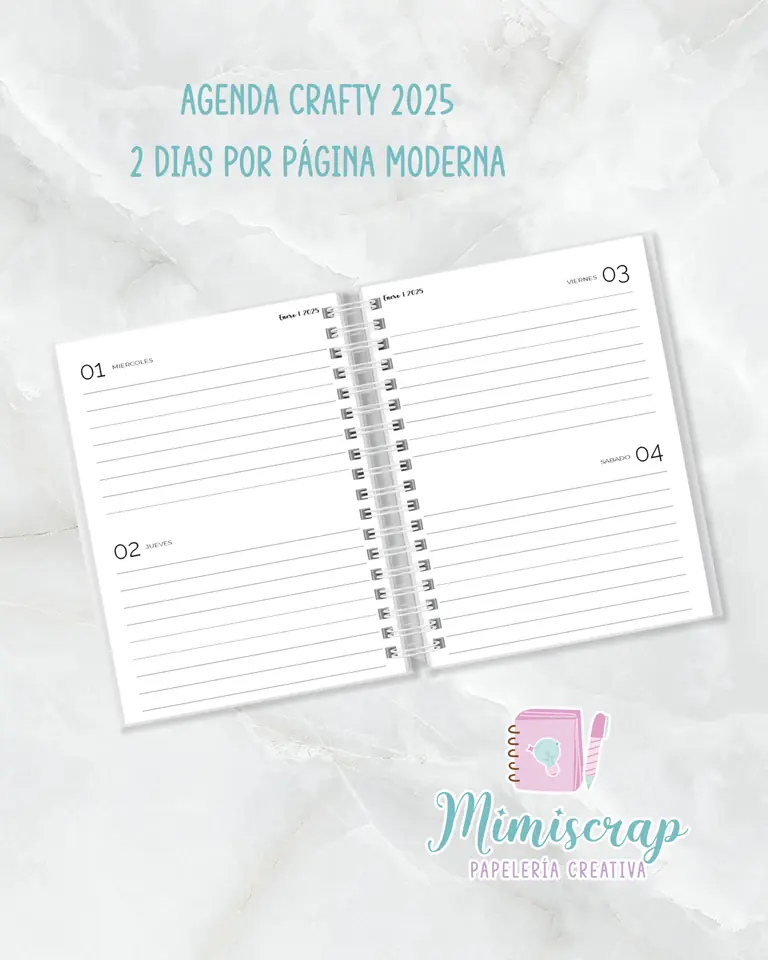AGENDA 2 DIAS POR PÁGINA - CRAFTY MODERNA