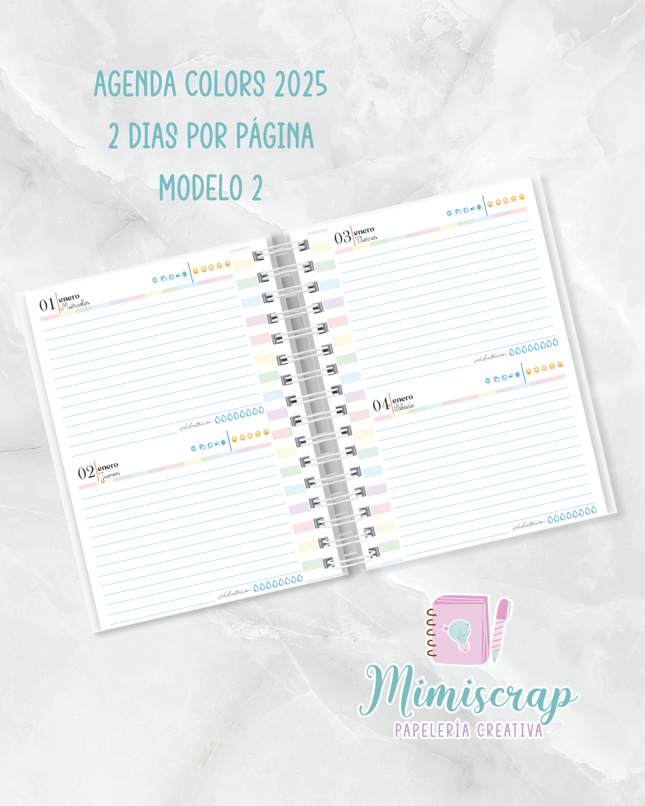 AGENDA 2 DIAS POR PÁGINA - COLORS 2