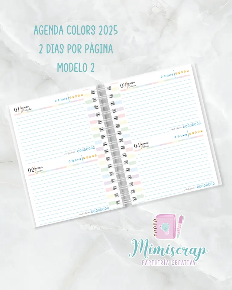 AGENDA 2 DIAS POR PÁGINA - COLORS 2