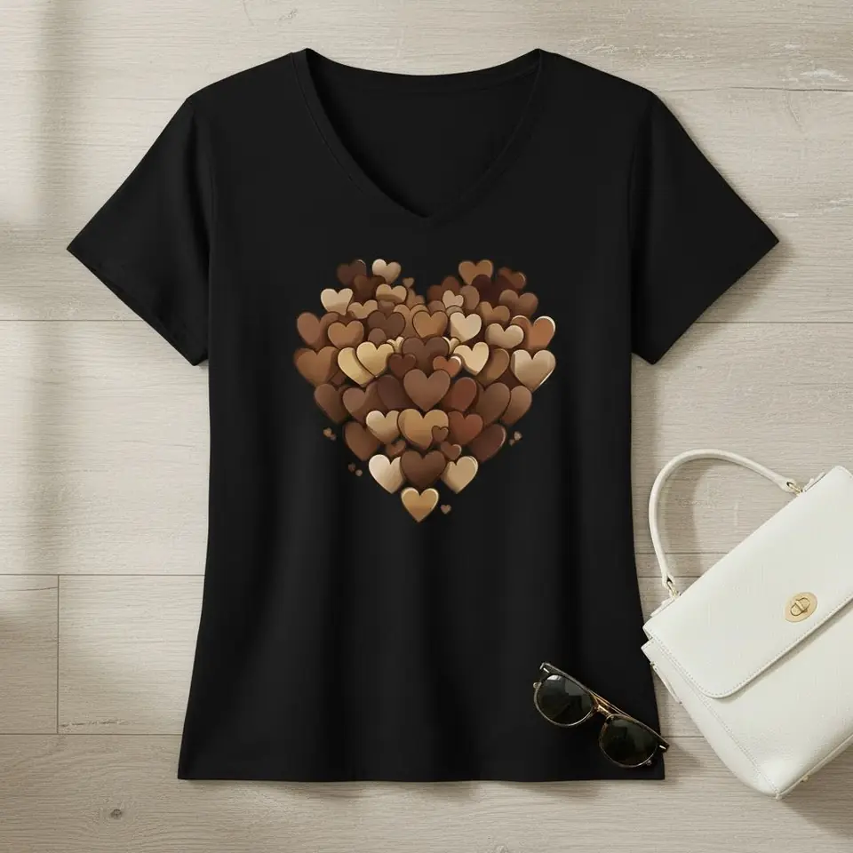 Remera E.V corazones