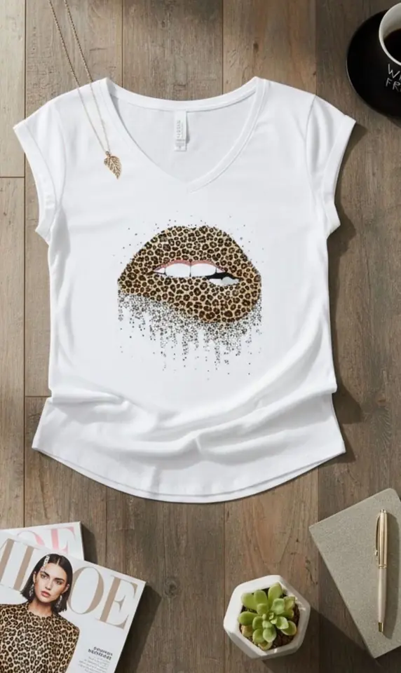 Remera E.V labios print