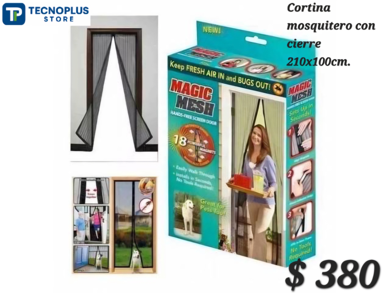 Cortina mosquitero con cierre 210x100cm.