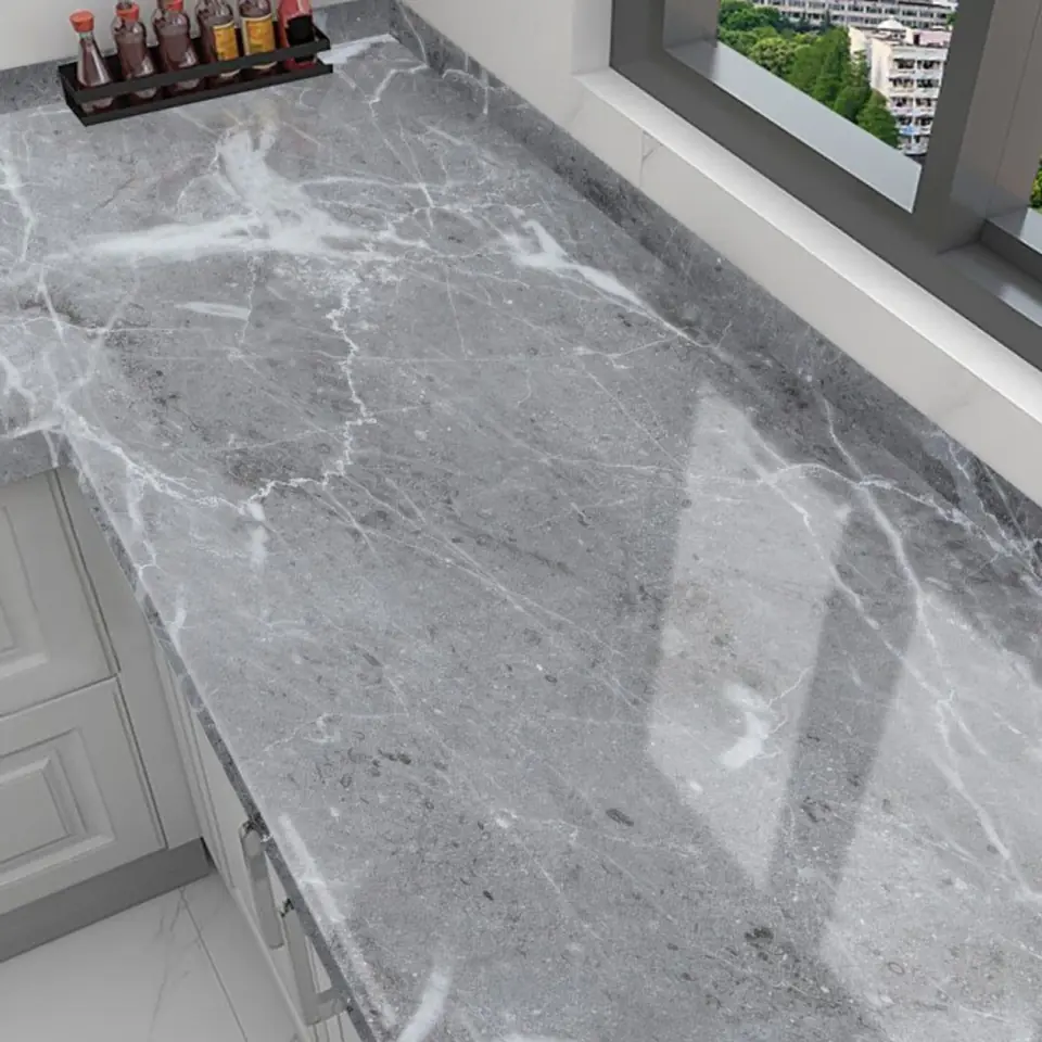 Vinilo Decoración Mesada Pared 60 Cm X 2m - MARMOL GRIS