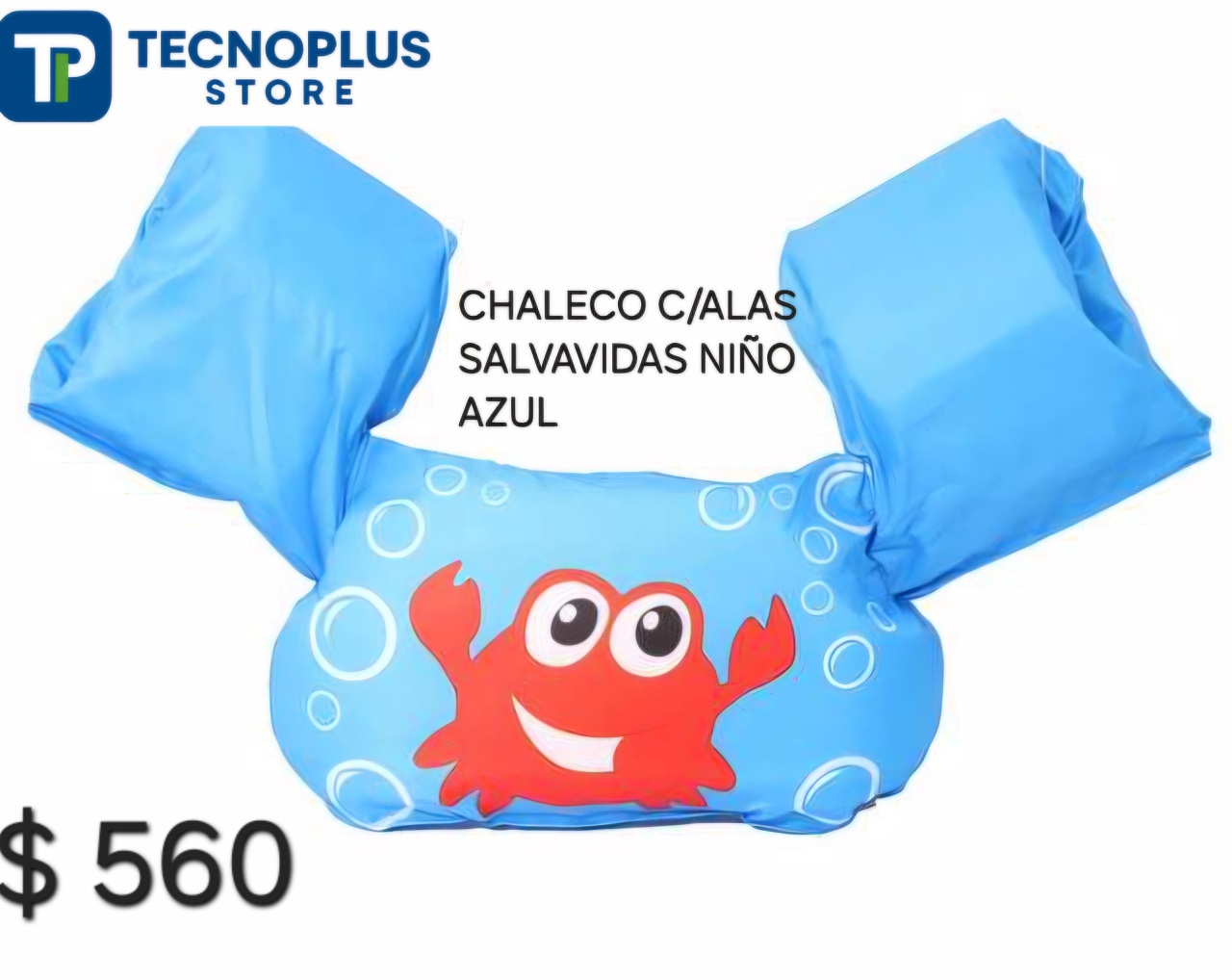 CHALECO C/ALAS SALVAVIDAS NIÑO AZUL