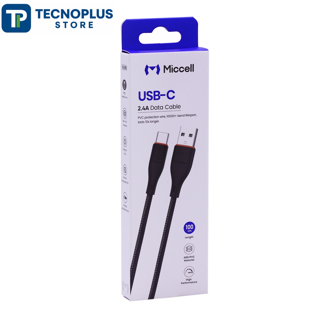 CABLE USB A USB-TIPO C MICCELL VQ-D06 1M NEGRO