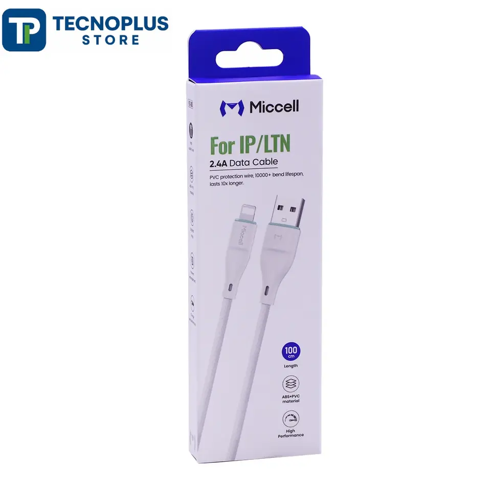 CABLE USB A LIGHTNING MICCELL VQ-D06 1M BLANCO