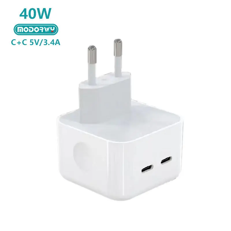 CARGADOR FICHA PD 40W DOBLE C+C - MODORWY MA3115