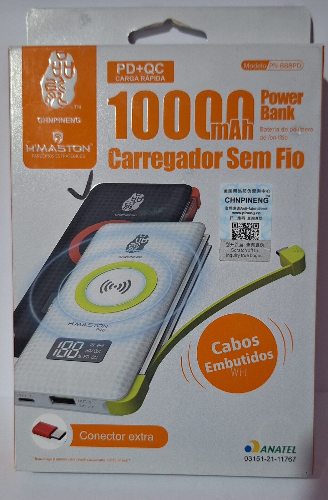 Power bank 10.000 mAh + carga inalambrica