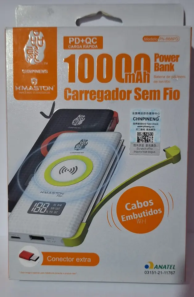 Power bank 10.000 mAh + carga inalambrica