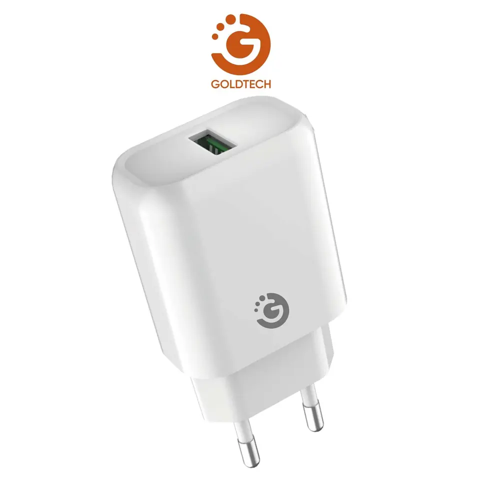 CARGADOR ADAPTADOR GOLDTECH USB BLANCO