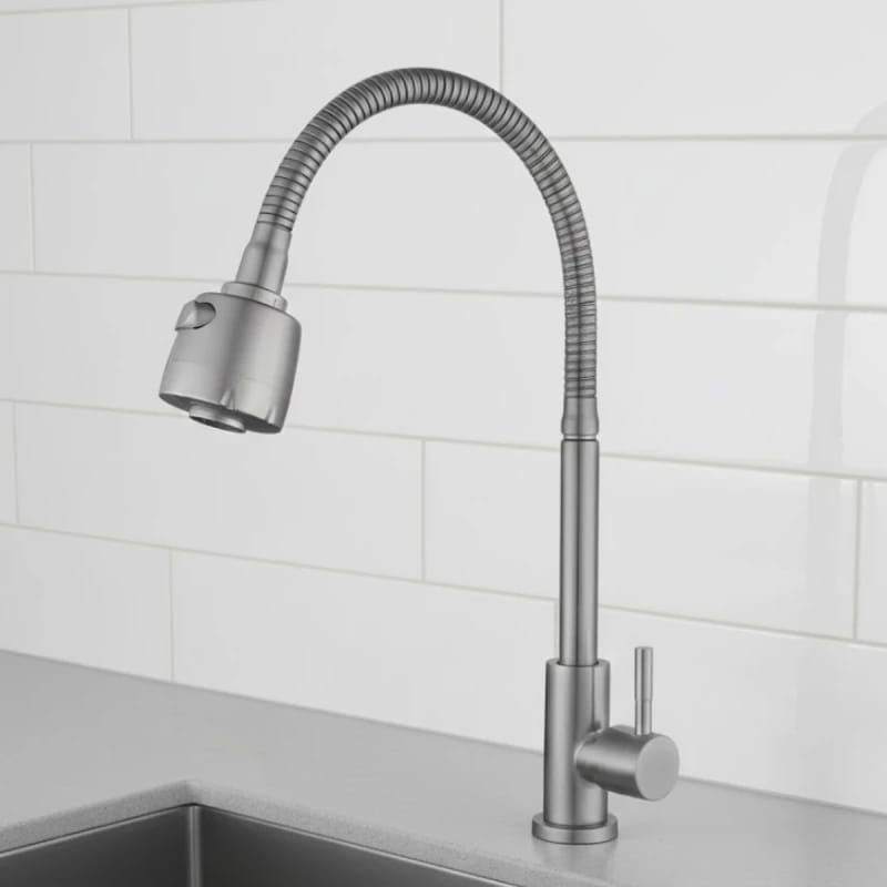 Canilla extensible para mesada de cocina agua fría - PLATEADO