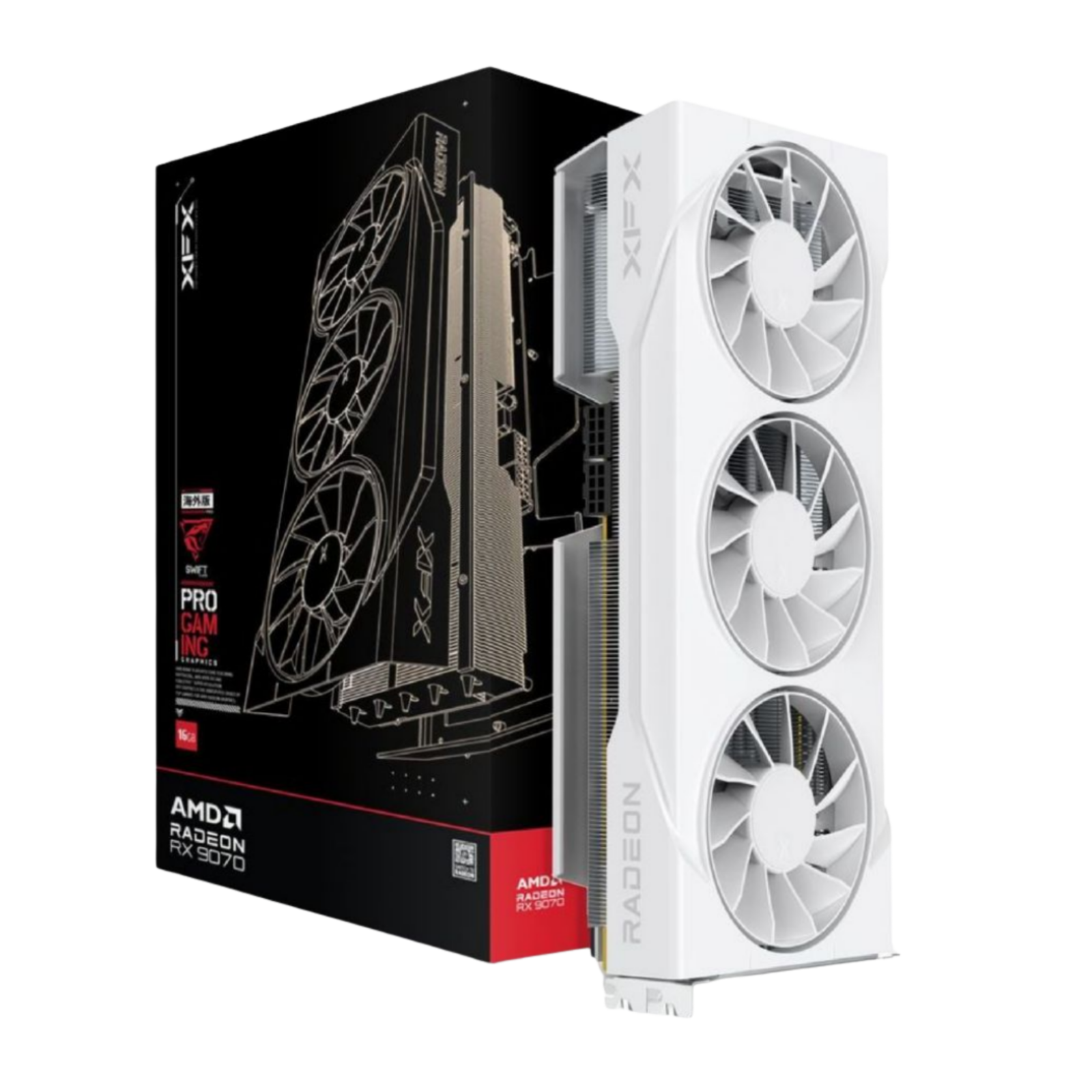 Tarjeta de Video XFX Radeon Rx9070 16GB Swift Triple D6 White