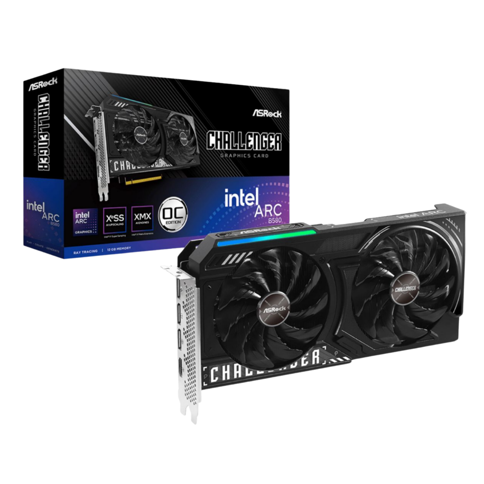 Tarjeta de Video Asrock Intel B580 Arc Challenger 12GB OC