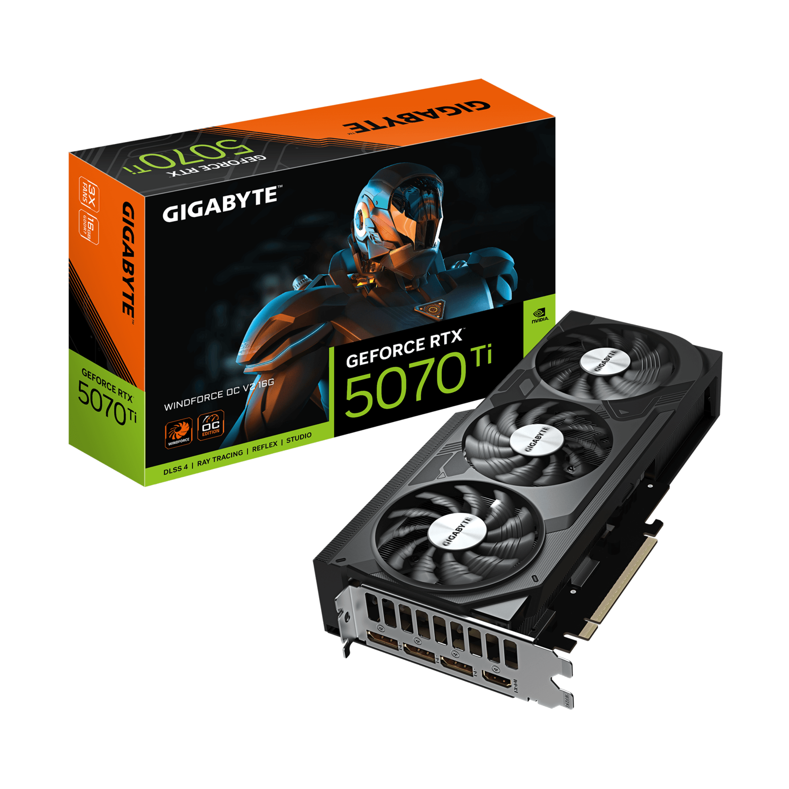 Tarjeta de Video Gigabyte RTX 5070ti Windforce 16GB OC x3