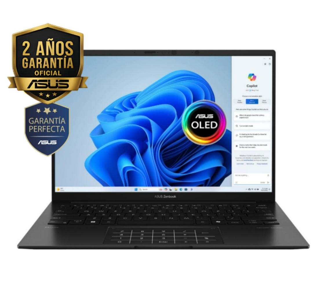 Notebook Asus Zenbook Ryzen AI 7 445 4.6Ghz, 16GB, 1TB SSD, 14" OLED, Win 11