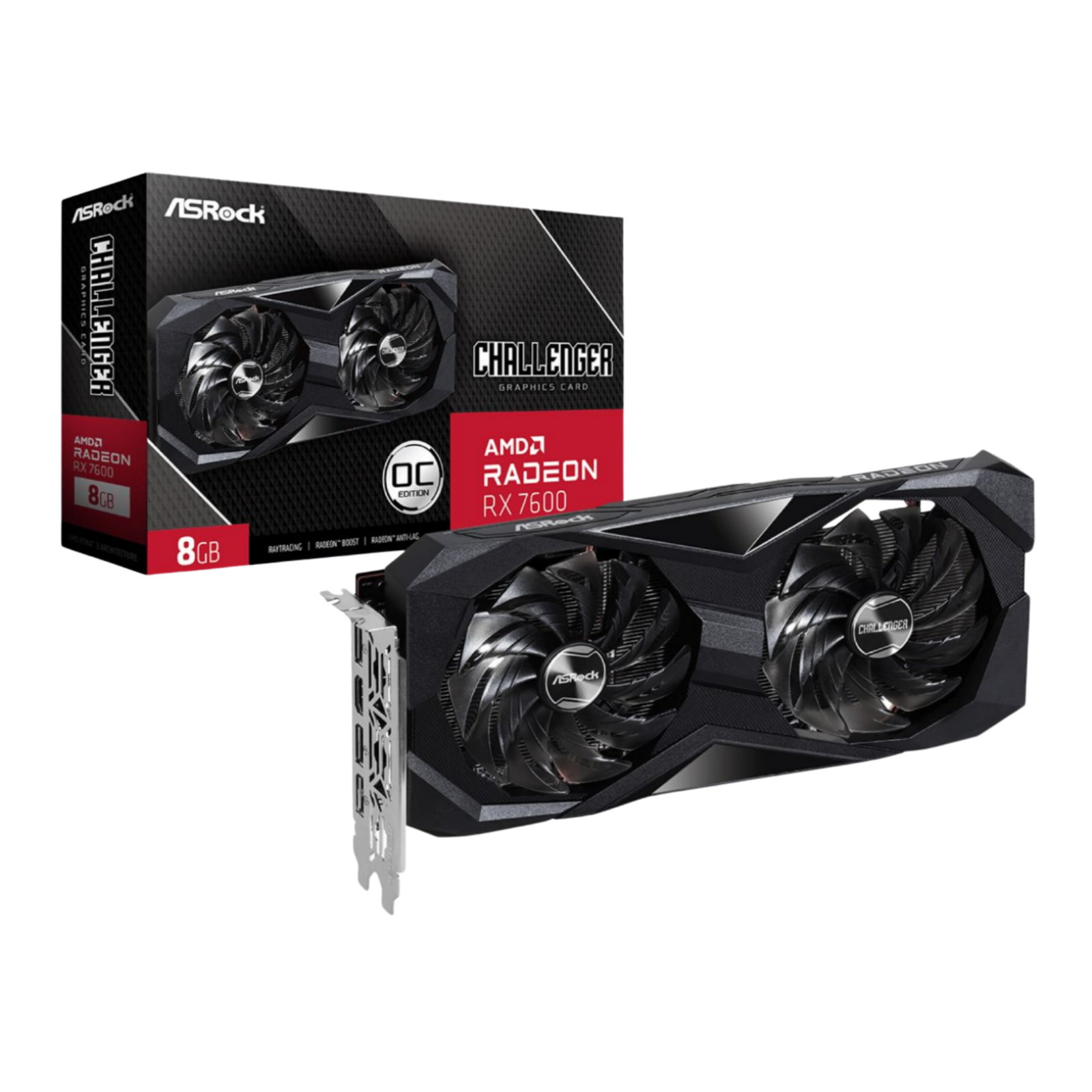 Tarjeta de Video Asrock Radeon Rx7600 Challenger 8GB OC D6